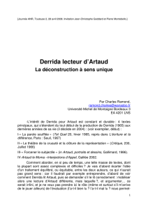 Derrida lecteur d`Artaud - Charles Ramond, Page Professionnelle