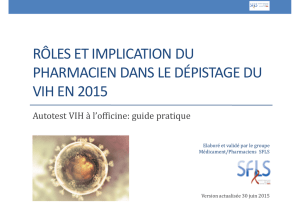 rôles et implication du pharmacien dans le dépistage du vih en 2015