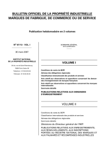 bulletin officiel de la propriété industrielle marques de fabrique