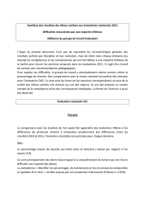 Synthèse des résultats sarthois aux évaluations nationales 2011