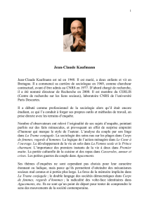 Jean-Claude Kaufmann - Savoirs et Perspectives