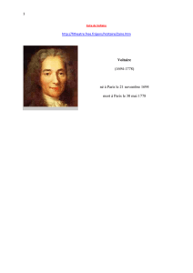 Voltaire (1694-1778) né à Paris le 21 novembre 1694 mort à