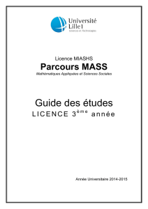 Livret pédagogique de la Licence 3 - UFR de Mathématiques