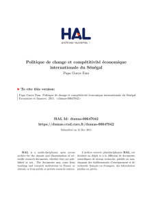 Politique de change et compétitivité économique - Dumas