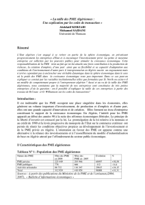 « La taille des PME Algériennes : Une explication par les coûts de