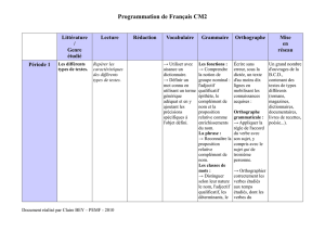 Programmation de Français CM2
