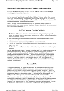 Placement familial thérapeutique d™adultes : indications