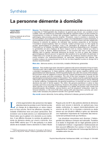La personne démente à domicile