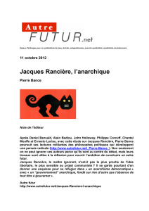 Jacques Rancière, l`anarchique