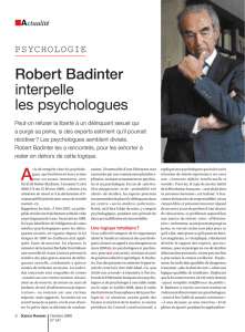 Robert Badinter interpelle les psychologues - Risc-CNRS