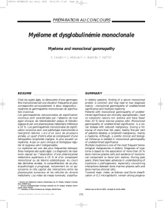 Myélome et dysglobulinémie monoclonale