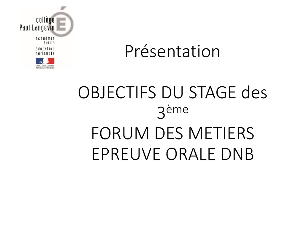 presentation oral stage 3eme
