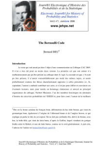 The Bernoulli Code - Electronic Journal for History of Probability and