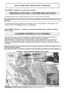 Bac S - Sujet de SVT - Session 2013