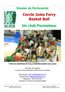 Cercle Jules Ferry Basket Ball Un club Formateur