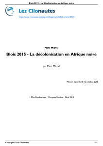 Blois 2015 - La décolonisation en Afrique noire