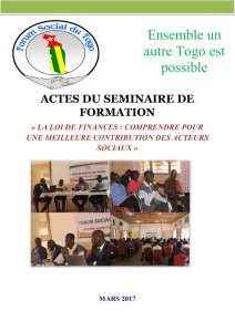 actes du seminaire de formation sur la loi des finances