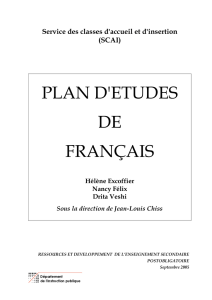 Plan d`étude de français