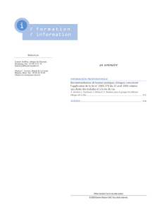 Recommandations de bonnes pratiques cliniques