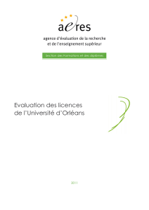 Evaluation des licences de l`Université d`Orléans