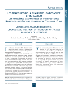 LES FRACTURES DE LA CHARNIERE