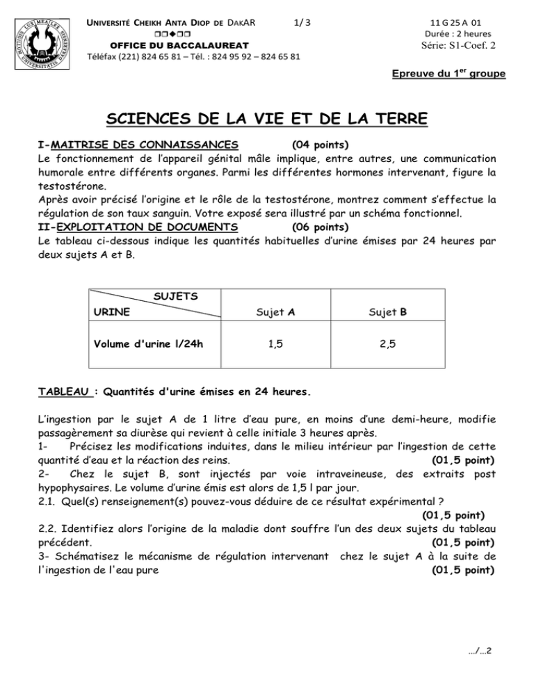 Svt S1 1er Groupe