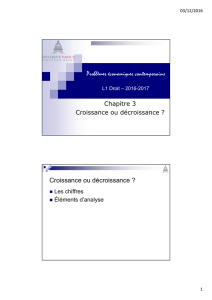 Problèmes économiques contemporains Croissance