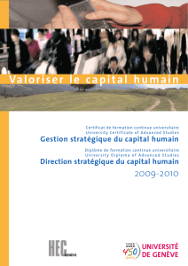 capital humain - Université de Genève