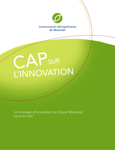 Cap sur l`innovation - Communauté métropolitaine de Montréal