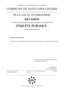 COMMUNE DE SAINT-APOLLINAIRE RÉVISION ENQUÊTE