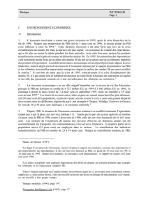 I. ENVIRONNEMENT ECONOMIQUE 1) Introduction 1. L`&eacute;conomie