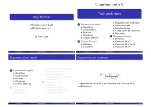 Cinquième partie V Trois problèmes - LRDE