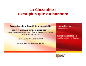 La Clozapine - Symposium 2015 | Faculté de pharmacie | Université