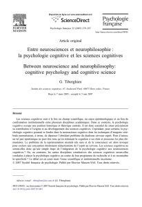 Entre neurosciences et neurophilosophie : la psychologie cognitive