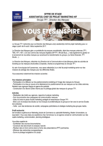 OFFRE DE STAGE ASSISTANT(E) CHEF DE PROJET MARKETING