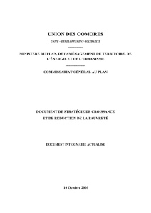 Document de stratégie de croissance et de - Comores
