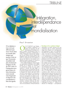 Intégration, interdépendance et mondialisation