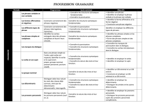 Au rythme des mots CM1 programmation