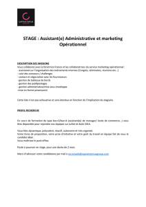 STAGE : Assistant(e) Administrative et marketing Opérationnel