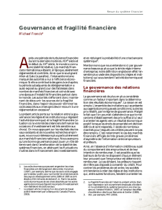 Gouvernance et fragilité financière