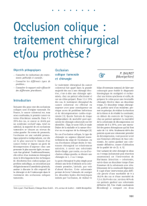 Occlusion colique : traitement chirurgical et/ou prothèse?