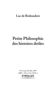 Luc de Brabandere Petite Philosophie des histoires drôles