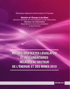 recueil des textes législatifs et réglementaires relatifs au secteur de l