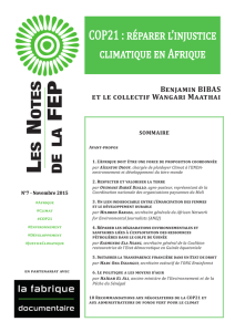 COP21 : réparer l`injustice climatique en afrique