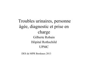 Troubles urinaires, diagnostic et prise en charge