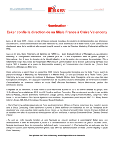 Esker confie la direction de sa filiale France à Claire Valencony