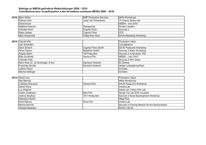 Beiträge an MEDIA geförderte Weiterbildungen 2006 – 2016