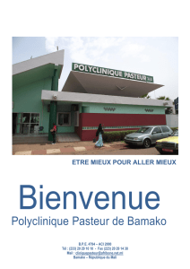 Livret d`accueil - Polyclinique Pasteur | Bamako, Mali