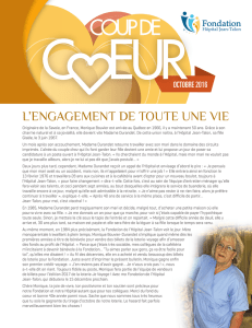 Bulletin Coup de coeur, automne 2016 - Fondation Hôpital Jean