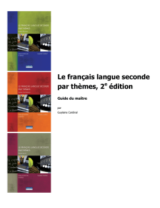 Guide du maître - Le français langue seconde par thèmes